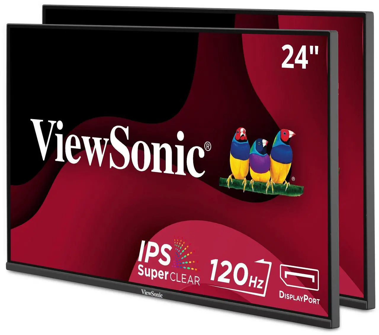 Alt view image 2 of 10 - ViewSonic VA2456A-MHD_H2 Dual Monitor Pack Head-Only 1080p IPS Frameless Monitors with 120Hz, Eye Care, VESA Mountable, HDMI, DisplayPort, and VGA Inputs for Home and Office
