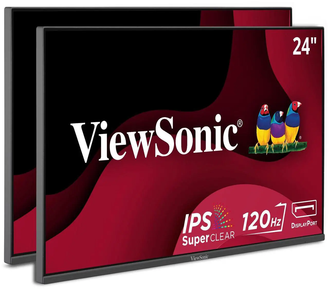 Alt view image 3 of 10 - ViewSonic VA2456A-MHD_H2 Dual Monitor Pack Head-Only 1080p IPS Frameless Monitors with 120Hz, Eye Care, VESA Mountable, HDMI, DisplayPort, and VGA Inputs for Home and Office