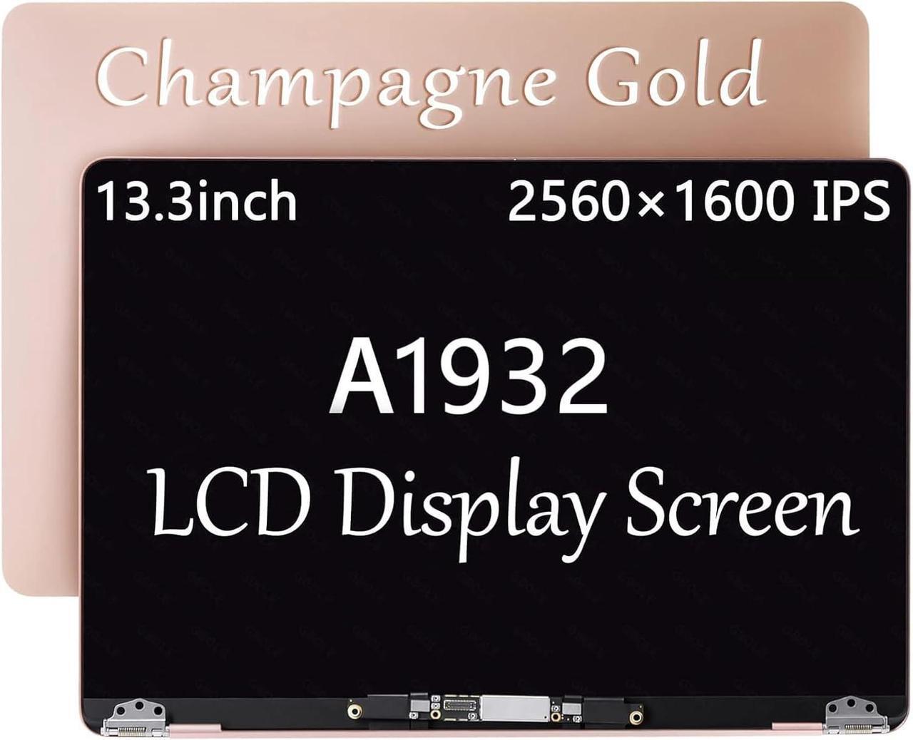 Main image of A1932 LCD Screen Replacement for MacBook Air Retina A1932 Late 2018 2019 LCD Display Screen Assembly EMC 3184 MRE82 MREA2 MREE2 MREF2 MVFH2 MVFJ2 (Gold)