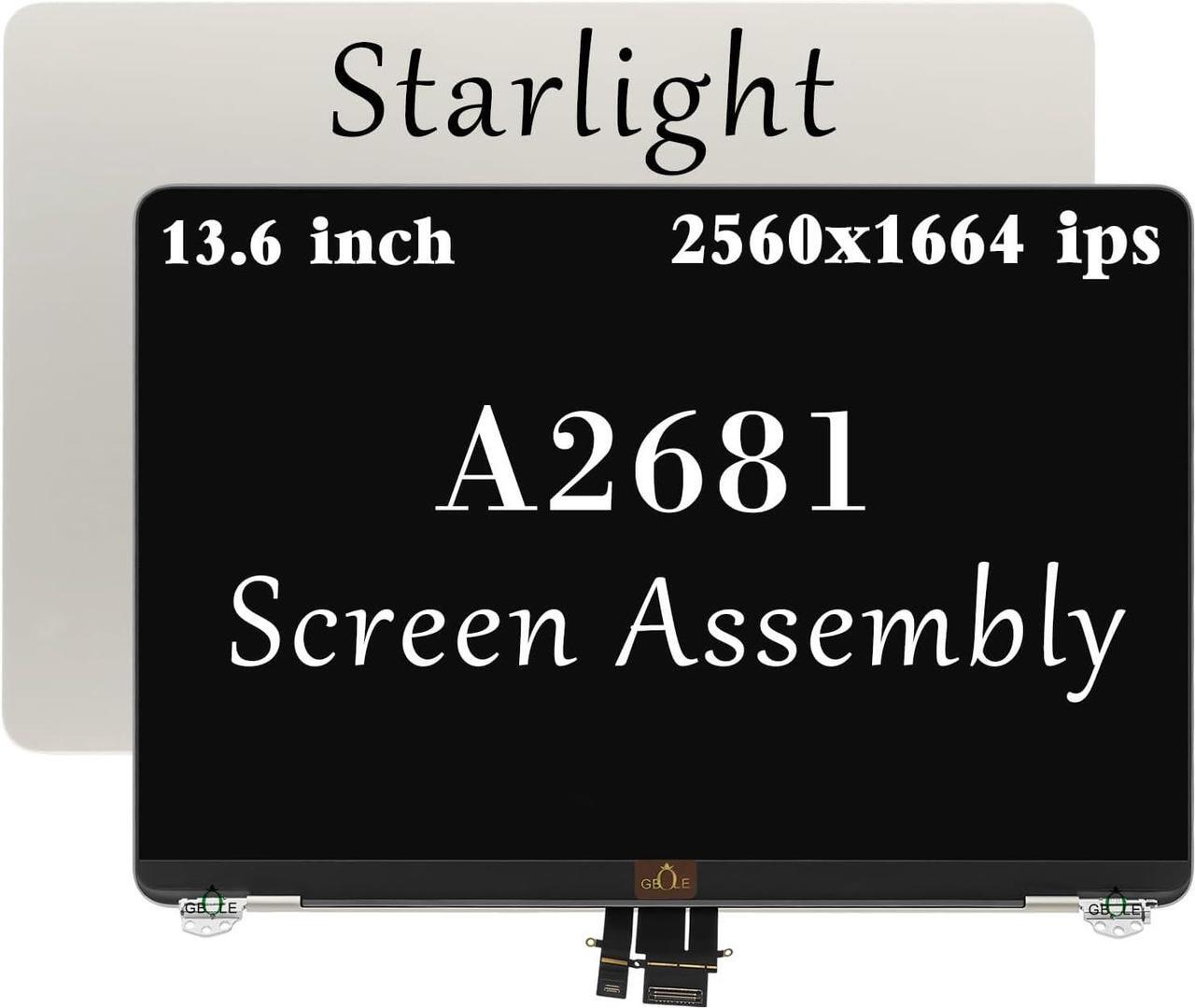 Main image of NUOLAISUN A2681 LCD Screen Replacement for MacBook Air M2 13.6" A2681 EMC 4074 MLXW3 MLXX3 MLXY3 MLY03 MLY13 MLY23 MLY33 MLY43 Full LED LCD Screen Display Assembly (Starlight)