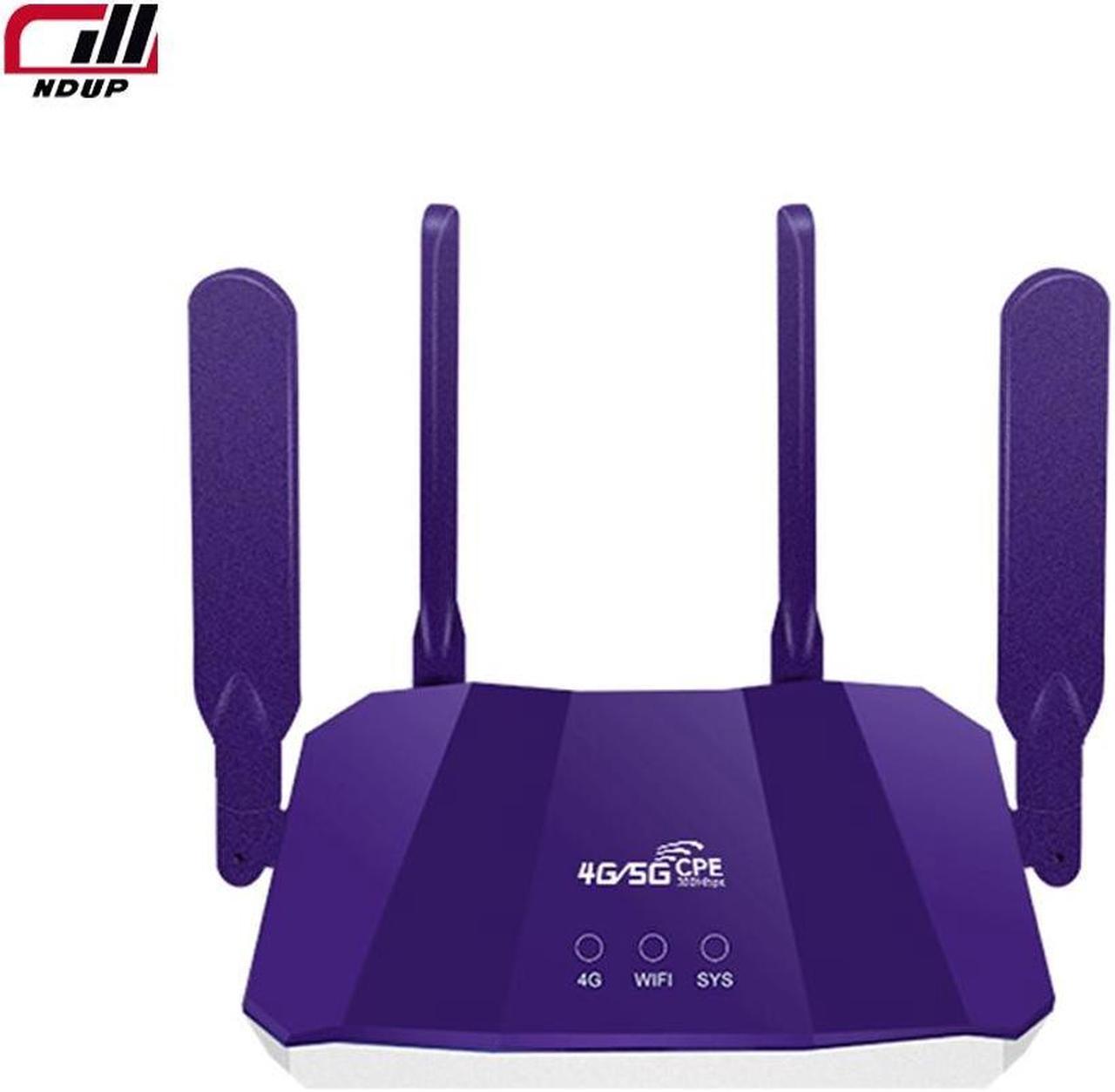 NDUP 4G/5G Wireless Router with SIM Card Slot - 300Mbps Speed, Dual External Antennas, Supports Up to 32 Devices, Firewall & QoS, WiFi 802.11 b/g/n