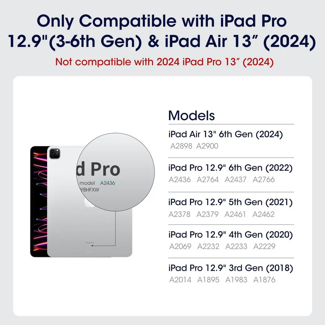 Alt view image 2 of 5 - PITAKA iPad Pro 12.9 Case, Compatible with iPad Air 13 Inch (M2) & iPad Pro 12.9 (3-6th Gen) 2022/2021/2020/2018, Lightweight Portrait/Landscape Magnetic Case with 4 Standing Angles - White