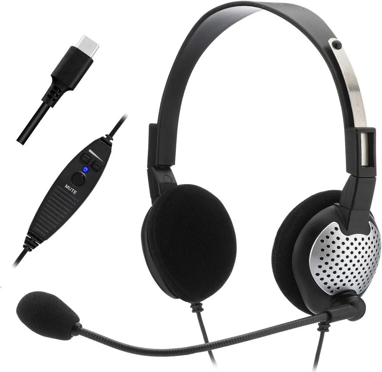 Main image of Andrea Electronics C1-1022600-1 model NC-185 VM USB High Fidelity Stereo USB Computer Headset with Noise Canceling Microphone and Volume/Mute Controls