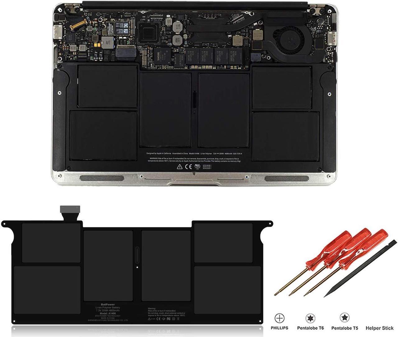 Alt view image 2 of 5 - BatPower A1406 Replacement Laptop Battery for Apple Mid 2011 MacBook Air 11-inch A1370 EMC 2471 Battery MacBook Air 11" A1370 Apple A1406 Battery 35Wh