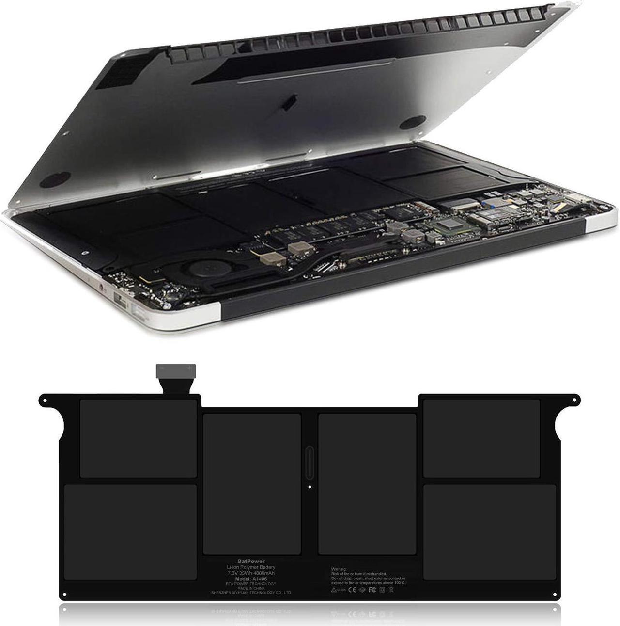 Alt view image 5 of 5 - BatPower A1406 Replacement Laptop Battery for Apple Mid 2011 MacBook Air 11-inch A1370 EMC 2471 Battery MacBook Air 11" A1370 Apple A1406 Battery 35Wh