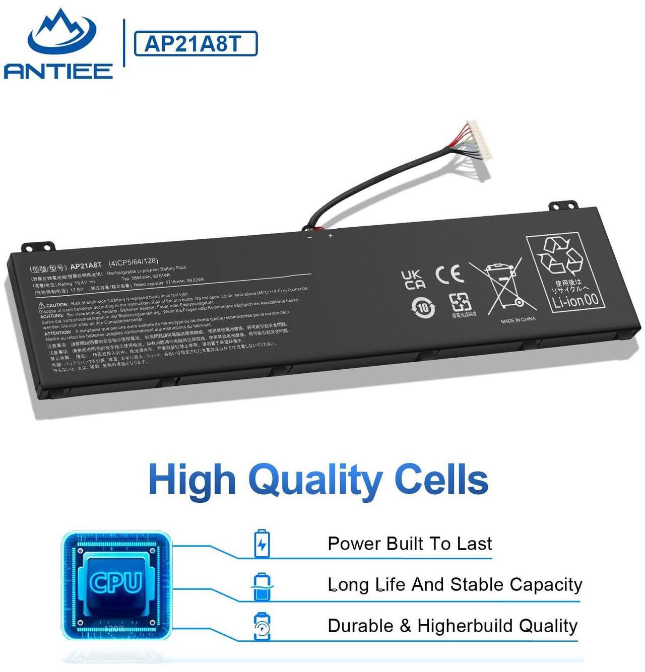 Alt view image 4 of 5 - AP21A8T Laptop Battery for Acer Predator Helios 300 PH317-56-78LY PH317-56-78SM PH315-55-72EA PH315-55-770K PH315-55-965Z PH315-55-78L7 PH315-55-796N Nitro 5 AN517-55-78KU 713K Series AP21A5T AP21A7T