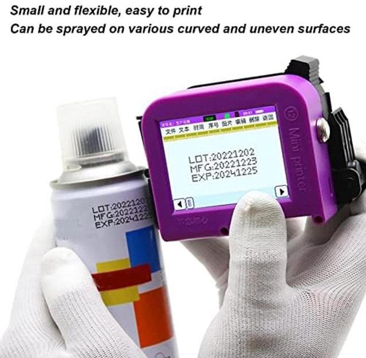 Alt view image 3 of 5 - Focket Handheld Inkjet Coder, 1200mAh LED Color Date Barcode Hand Printer for Logo Date Label, Supports 100 Languages, No Cartridge Included