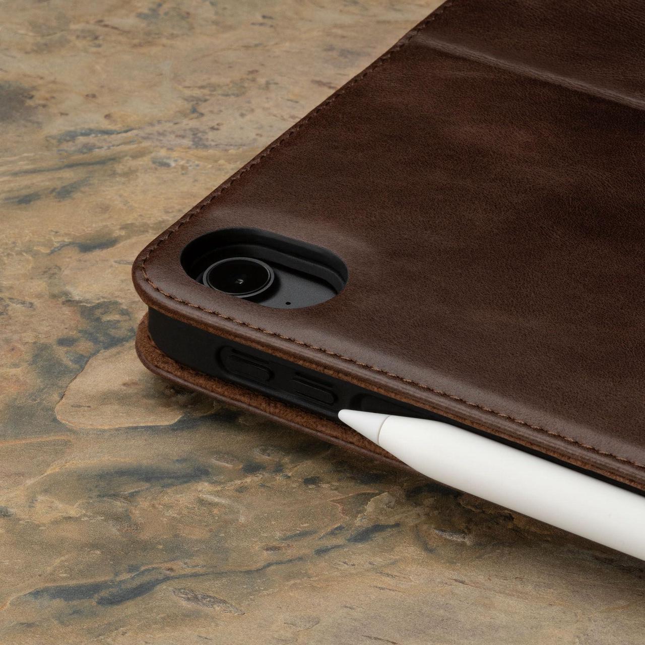 Alt view image 5 of 5 - TORRO Case Compatible with iPad Air 11" 2025/2024 and 5th/4th Gen 2022/2020 - Genuine Leather iPad Air M3 & M2 Case with Stand Function, Apple Pencil Connectivity and Wake Sleep Function (Dark Brown)