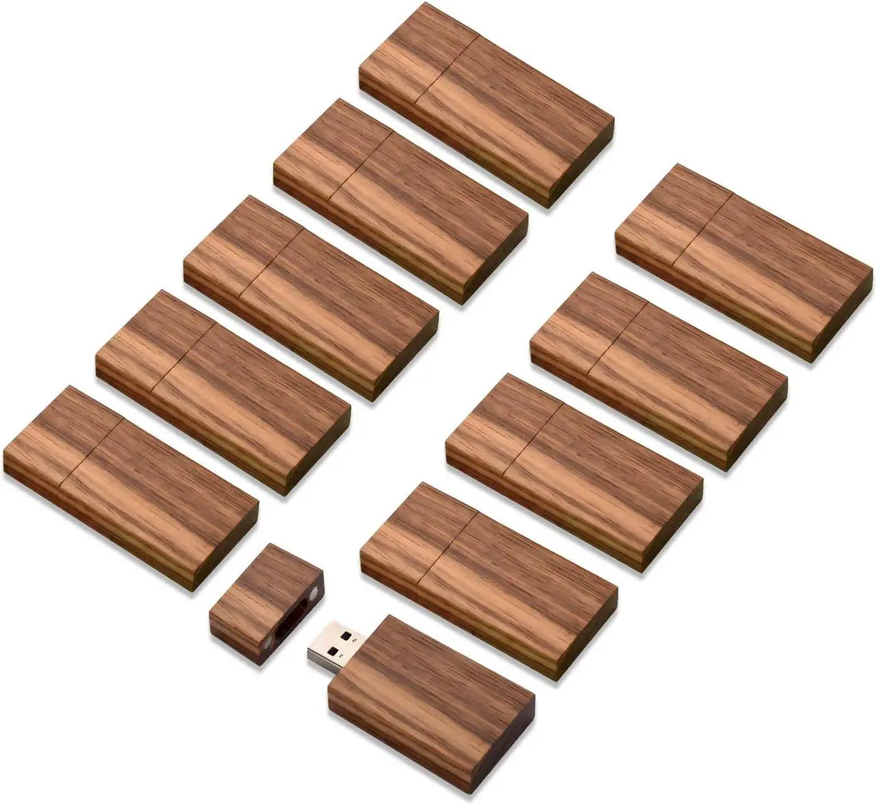 Main image of Wood USB Flash Drives 32GB, TATMOHIK USB 2.0 Walnut Wooden USB Thumb Drives 10 Pack Wood USB Drive Memory Stick Pen Drive Bulk(10 Pack-Walnut)