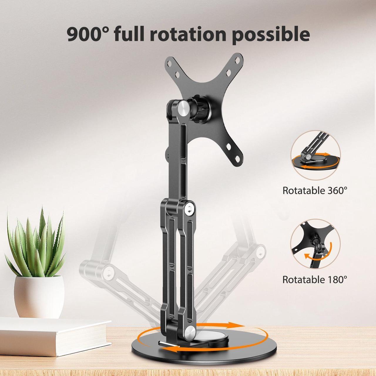 Alt view image 3 of 5 - UPERFECT 75mm VESA Mount Monitor Stand - Foldable Small Monitor Stand for 15.6" 16" 17" 17.3" inch Portable Monitor, Tabletop, Portable, Mobile Display Arm Stand Lay Flat Support VESA 75 * 75mm