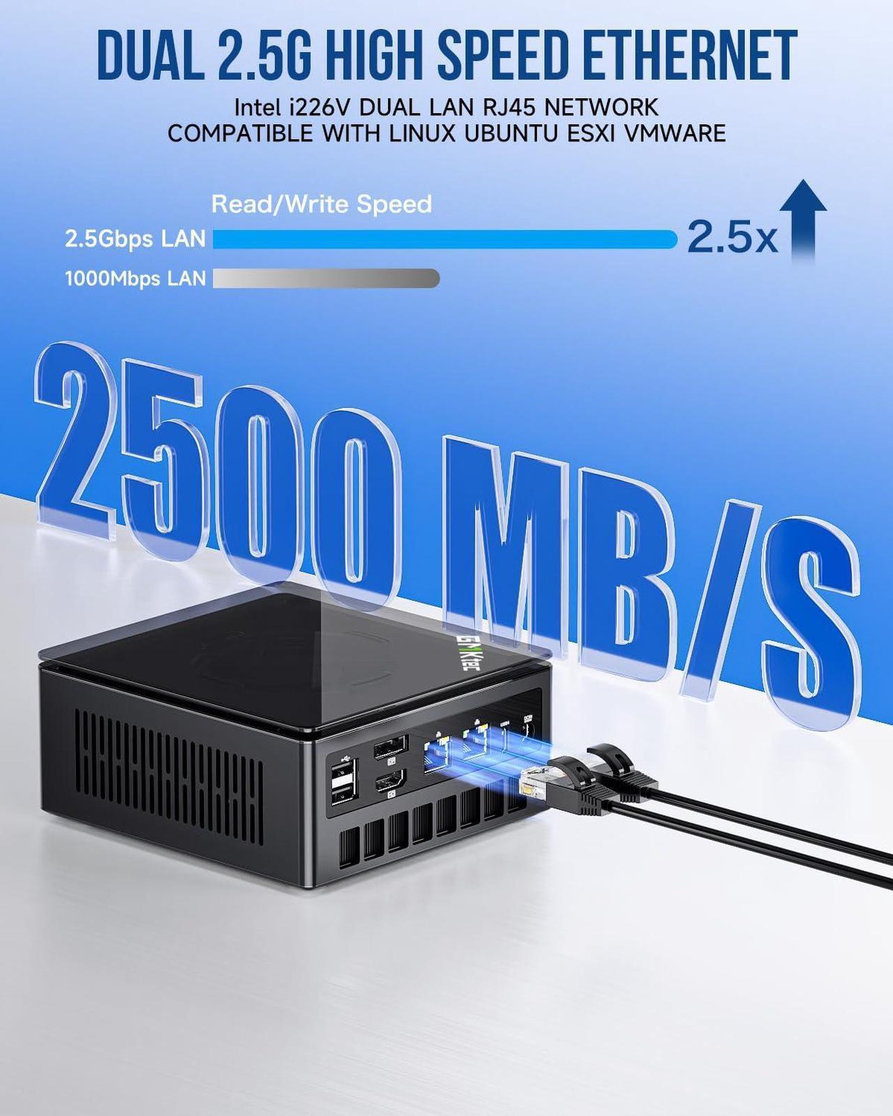 Alt view image 5 of 5 - GMKtec Gaming Mini PC K8 Plus AMD Ryzen 7 8845HS(8C/16T, up to 5.1GHz) 32GB DDR5 RAM 1TB SSD, Desktop Computer Dual NIC 2.5G, HDMI 2.1, USB4