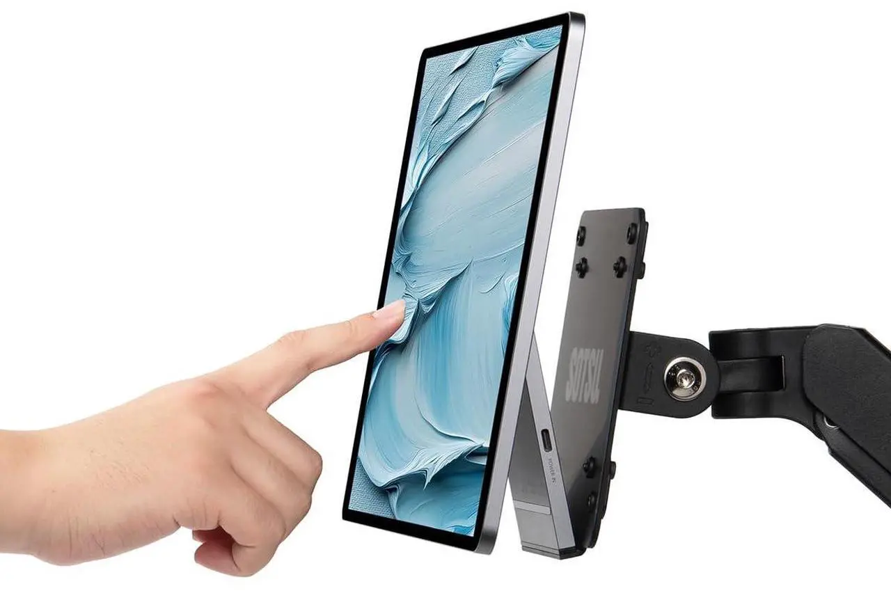 Main image of SOTSU FlipAction Touch 14" Portable Monitor & VESA Mount Adapter Combo(Metallic Gray)