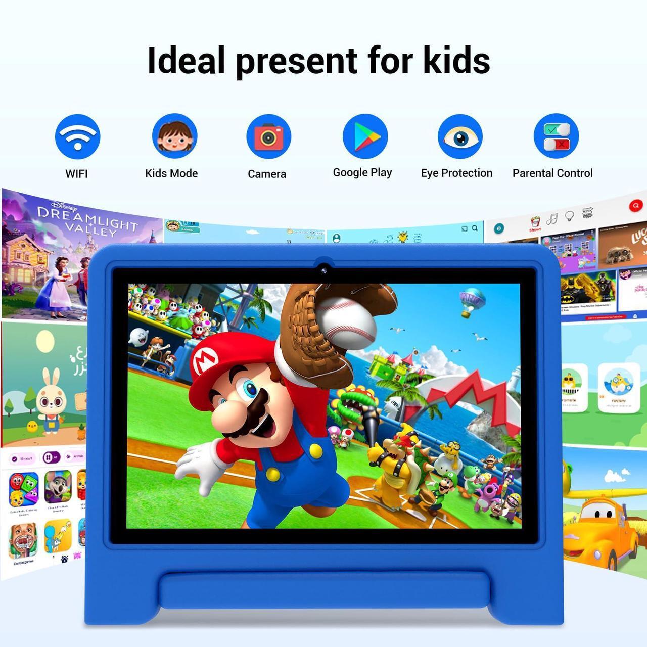 Alt view image 3 of 5 - Kids Tablet 10 inch, Android 13 Tablet for Kids with Google Kids Space, Pre-Installed Educational Apps and Parental Control, Gift for Kids, 2+32GB Storage, 5000mAh, EVA Case (Blue)