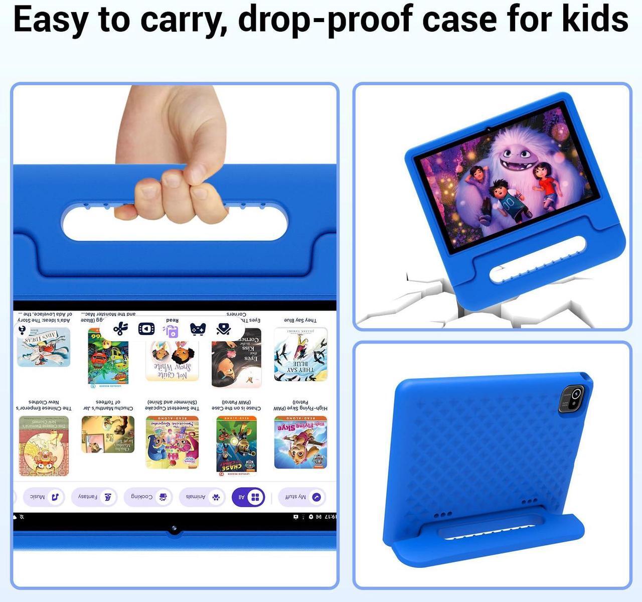 Alt view image 5 of 5 - Kids Tablet 10 inch, Android 13 Tablet for Kids with Google Kids Space, Pre-Installed Educational Apps and Parental Control, Gift for Kids, 2+32GB Storage, 5000mAh, EVA Case (Blue)