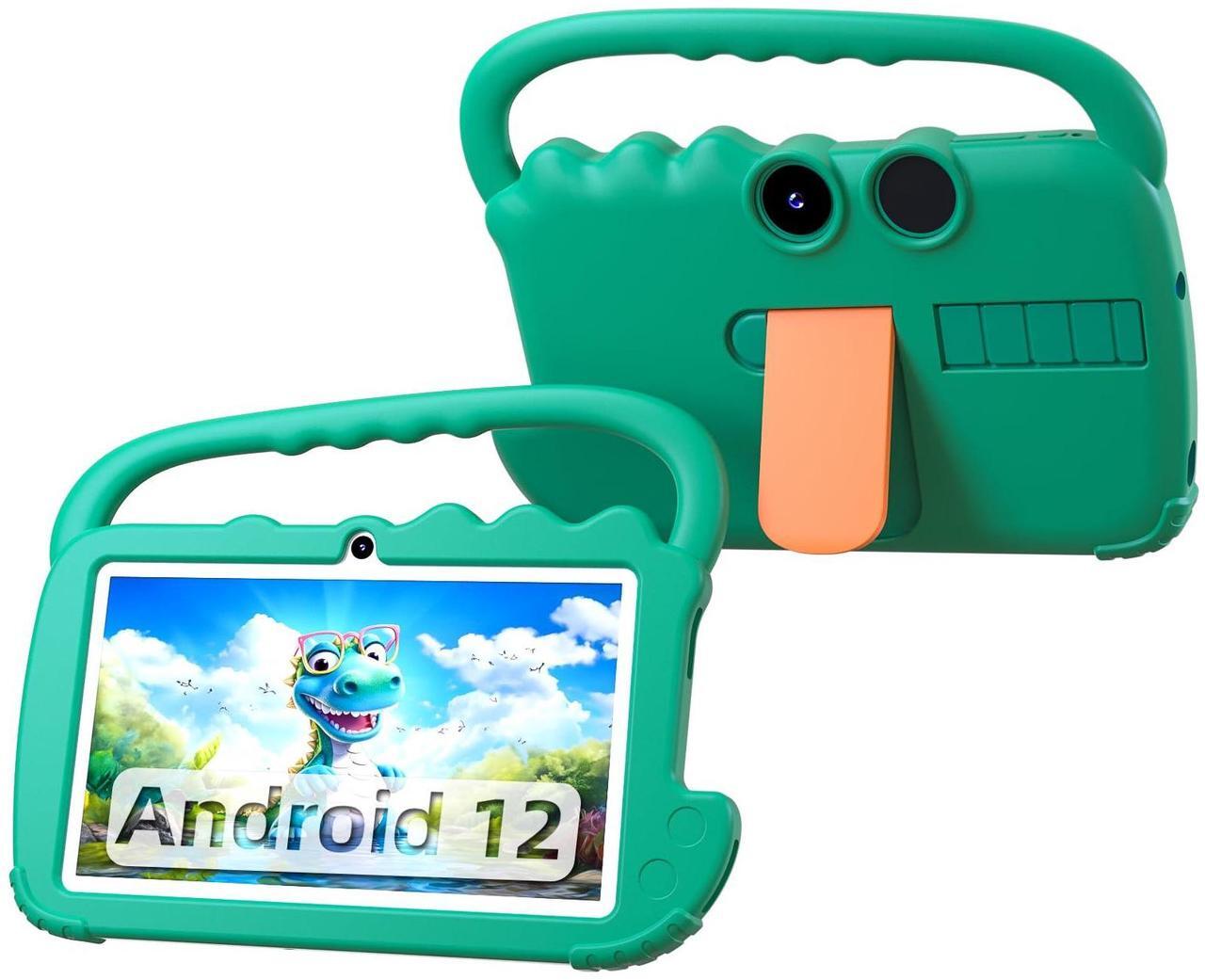 Main image of Kids Tablet 7 inch for Boy Girls, Android 12 Tablets for Kids 4GB RAM 32GB ROM Toddler Tablet WIFI Bluetooth Safety Eye IPS Screen, Parental Control, Dual Camera Shockproof Case for Educational, Games