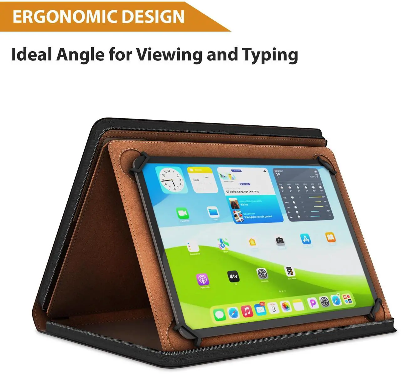 Alt view image 3 of 5 - Universal Padfolio Case - Tablet Portfolio Organizer with Notepad Holder - Compatible with iPad 10th 11th Gen, iPad Pro 11, iPad 7 8 9 10.2 10.9 and 9.7 inches