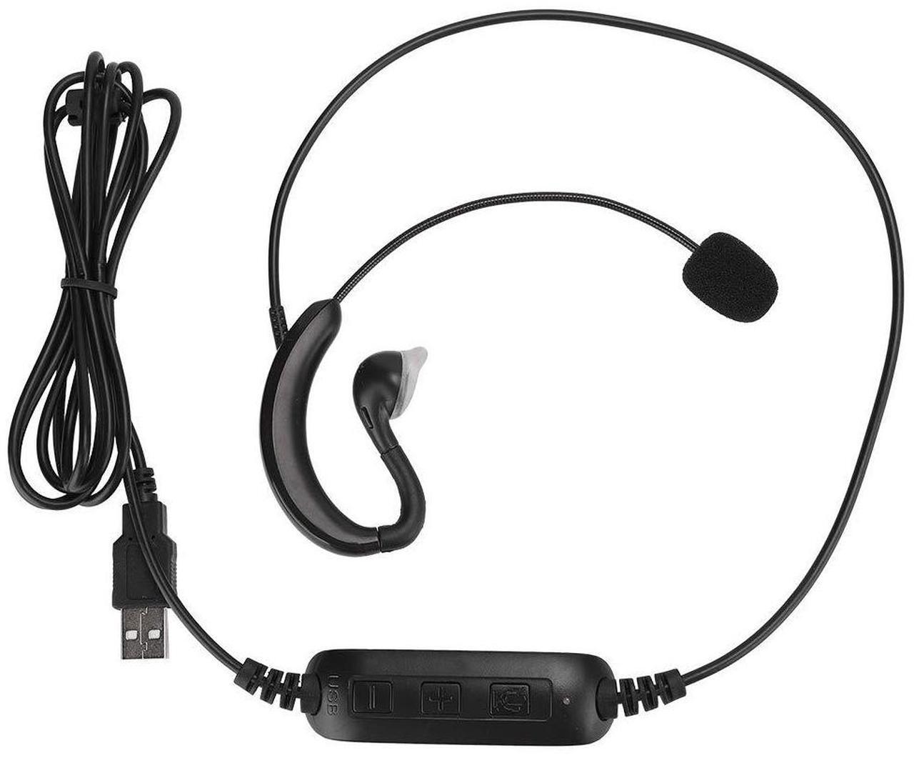 Main image of Headset, Ear Mounted USB Laptop Earphone Ear Hook USB Computer Notebook Headset Headphone Computer Notebook Accessory Microphone Line Controls