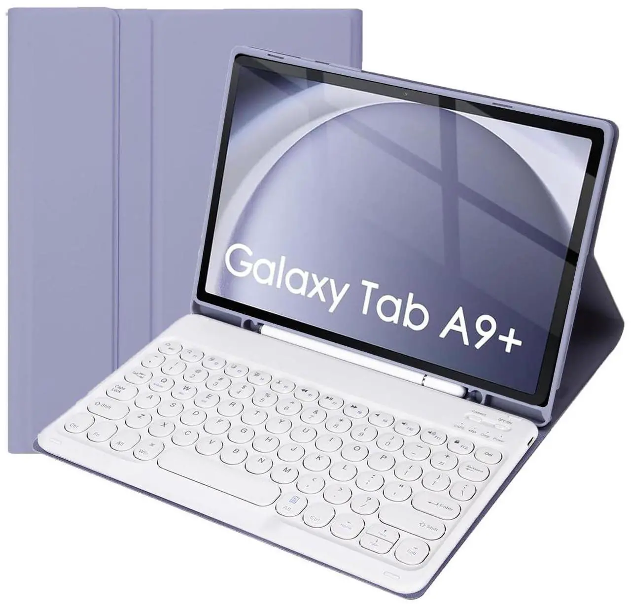 Main image of Aidashine Keyboard Case for Samsung Galaxy Tab A9+ 11 Inch 2023 (SM-X210/X216/X218), Magnetically Detachable Keyboard with Pencil Holder,Purple