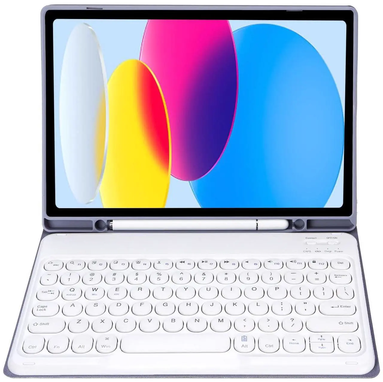 Alt view image 2 of 4 - Aidashine Keyboard Case for Samsung Galaxy Tab A9+ 11 Inch 2023 (SM-X210/X216/X218), Magnetically Detachable Keyboard with Pencil Holder,Purple