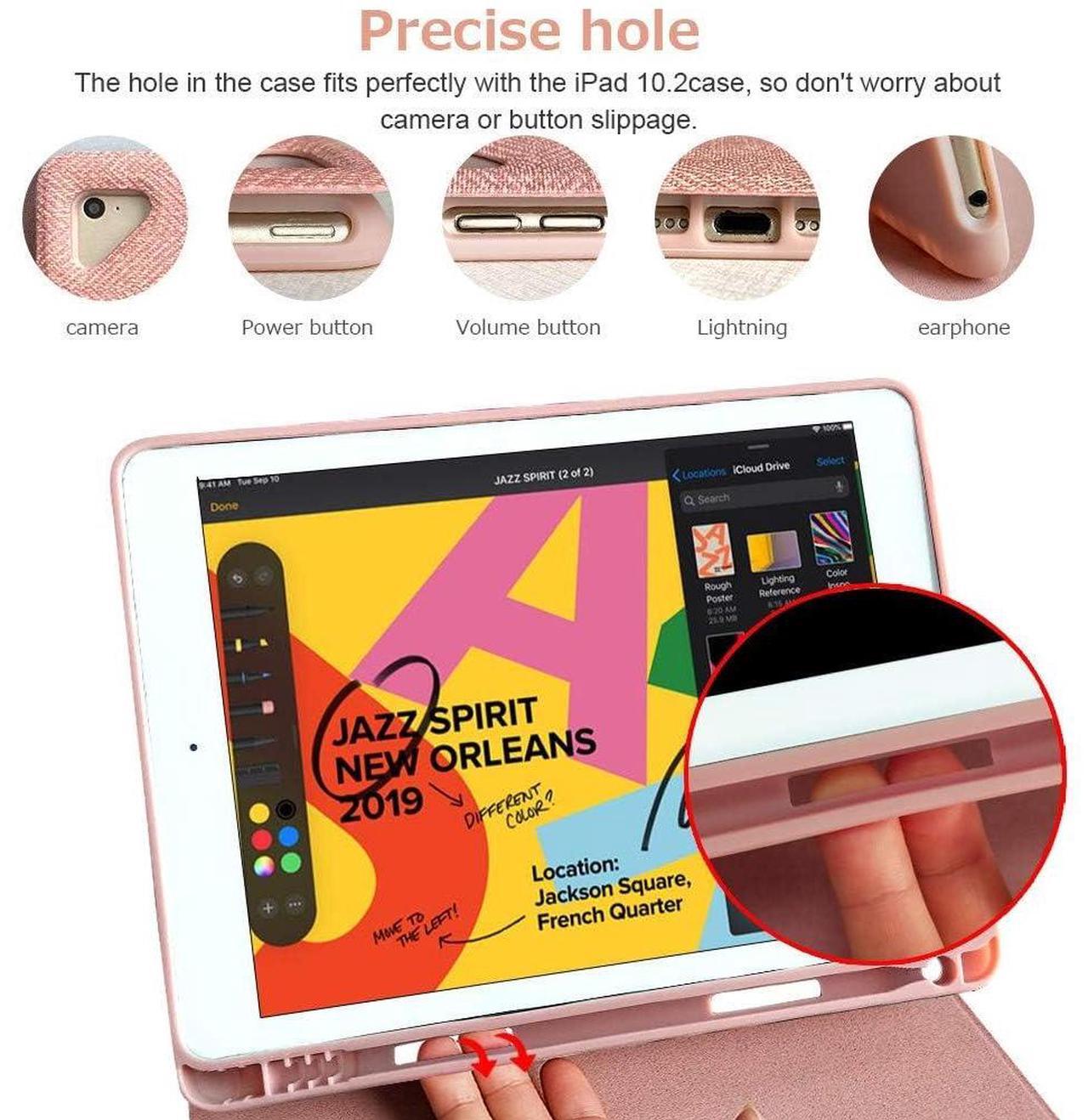 Alt view image 4 of 5 - aMZCaSE for iPad Pro 9.7 Inch Case with Keyboard for iPad 6th Generation(2018),5th Generation(2017),for iPad Air 2/Air 1 Case with Keyboard with Wireless Detachable Bluetooth Keyboard,Champagne