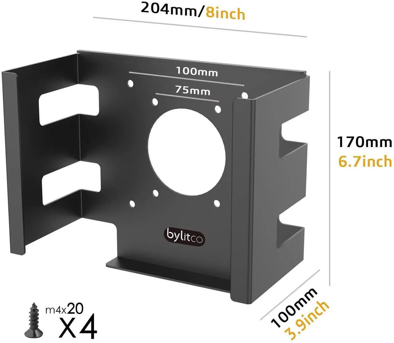 Alt view image 2 of 5 - bylitco Under Desk Mount Holder for Mac Studio, Compatible with M1/M2/M3/ New M4 2025 (Max and Ultra)