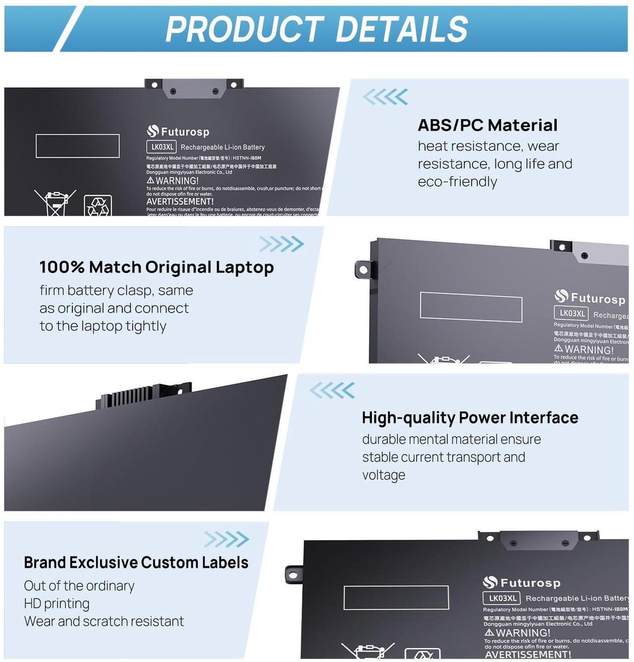 Alt view image 3 of 5 - LK03XL L09281-855 Battery Replacement for HP Envy X360 15M-CN0012DX 15M-CN0XXX 15M-BP1XX 15M-CN0011DX 15M-BQ121DX 15-CP0XXX 15-CN1XXX 15-CR0XXX 17M-CE0013DX 17M-AE111DX 17M-BW0013DX 17T-CE100 17-AE1XX