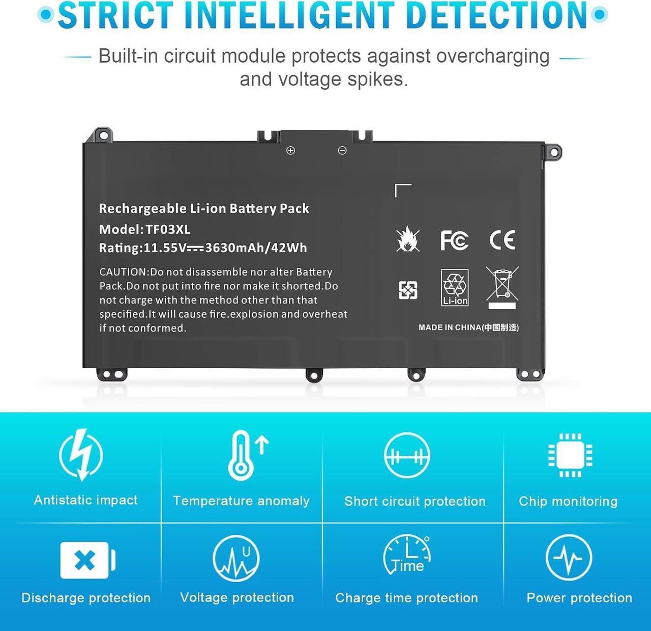Alt view image 5 of 5 - TREE.NB TF03XL 920070-855 Spare Battery for HP Pavilion x360 14m-cd0001dx 14m-cd0003dx 15-cc0xx 15-cc023cl 15-cc123cl 920046-121 920046-421