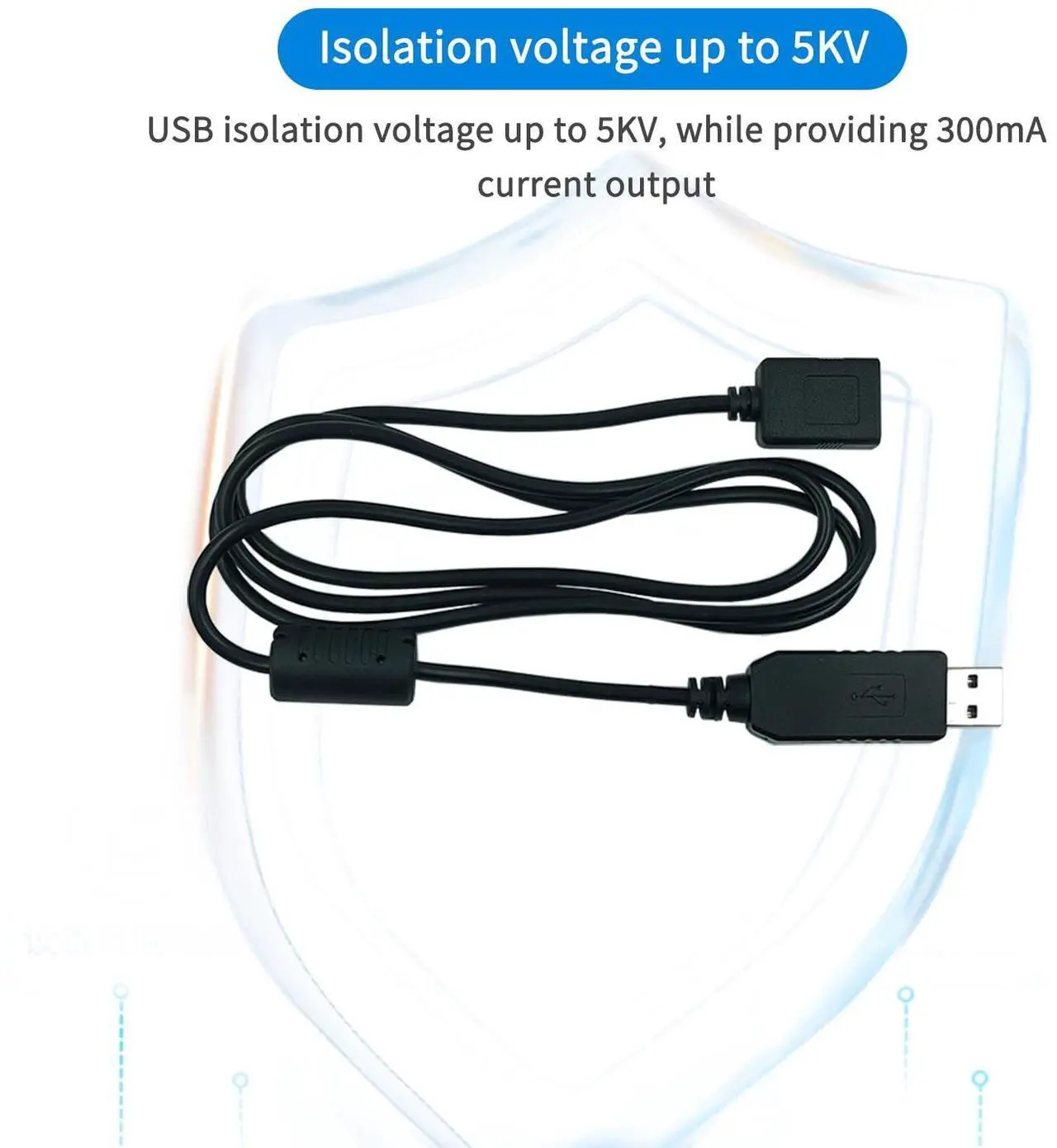 Alt view image 3 of 5 - USB2.0 Full Speed Isolator with 5kV Isolation, 300mA Output, USB-A Port Anti-Interference, 1m Extension Cable for PLC and Motor Debugging, USB Isolator and USB Ground Loop Isolator Solution, ADUM4160
