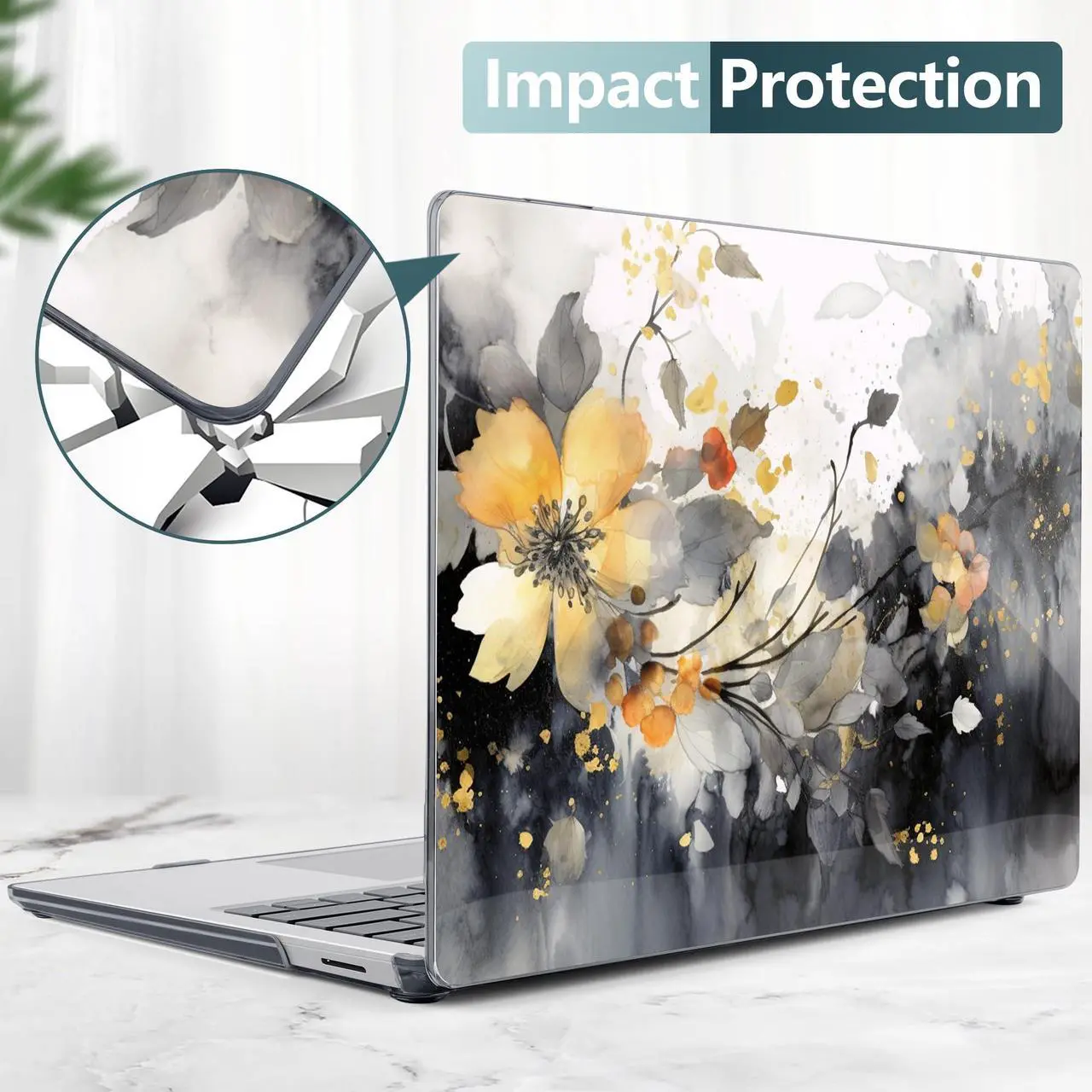 Alt view image 5 of 5 - DONGKE Case for Microsoft Surface Laptop (2024), Windows 11 Copilot+ PC, 13.8 Inch Touchscreen Display, Protective Plastic Hard Shell Case with Keyboard Cover & Screen Protector - Ink Painting