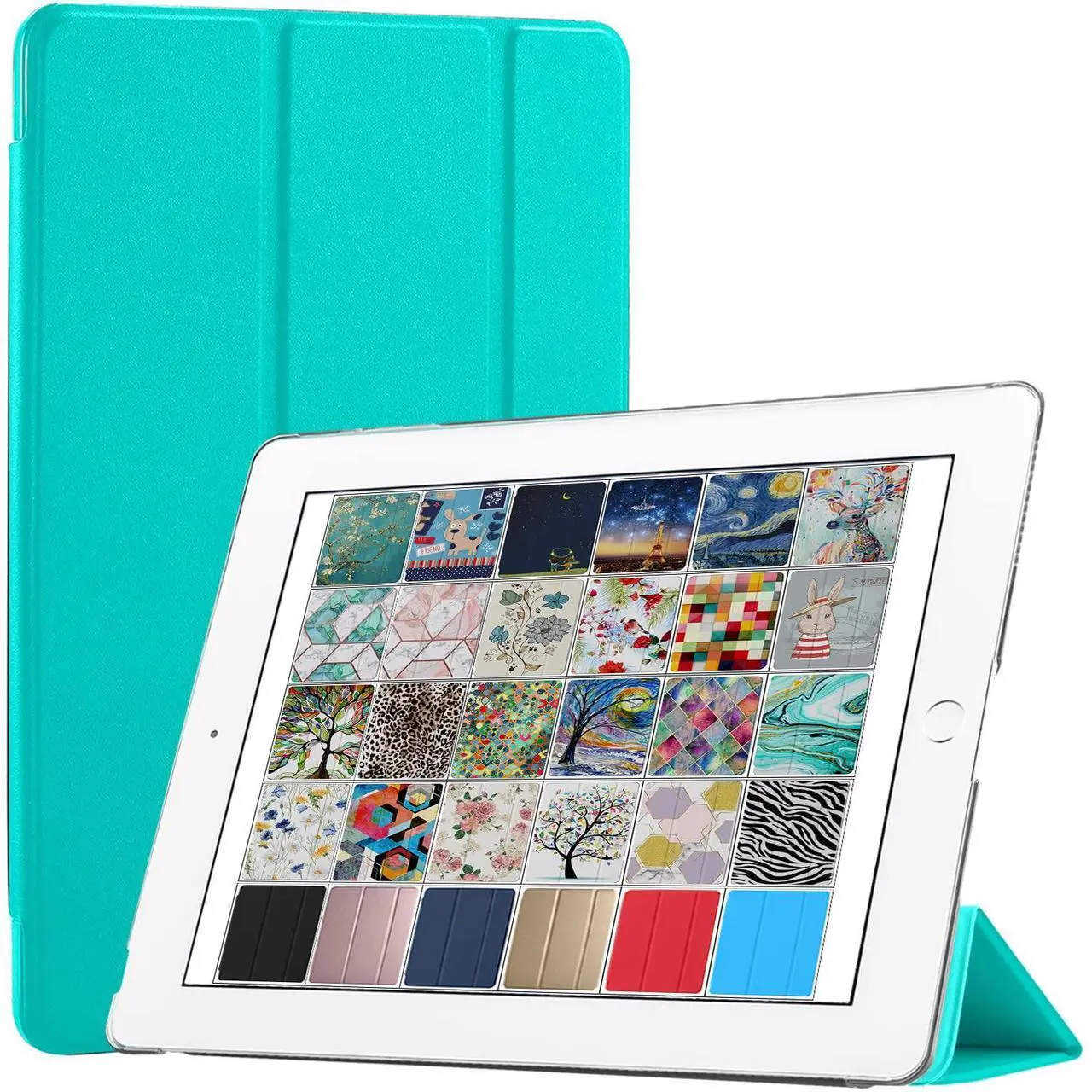 Main image of DuraSafe Cases for iPad PRO 12.9 Inch 2017 2nd Generation [ Pro 12.9 2 ] A1670 A1671 Slim Lightweight Protective Frosted PC Dual Angle Stand Front & Back Cover - Aqua