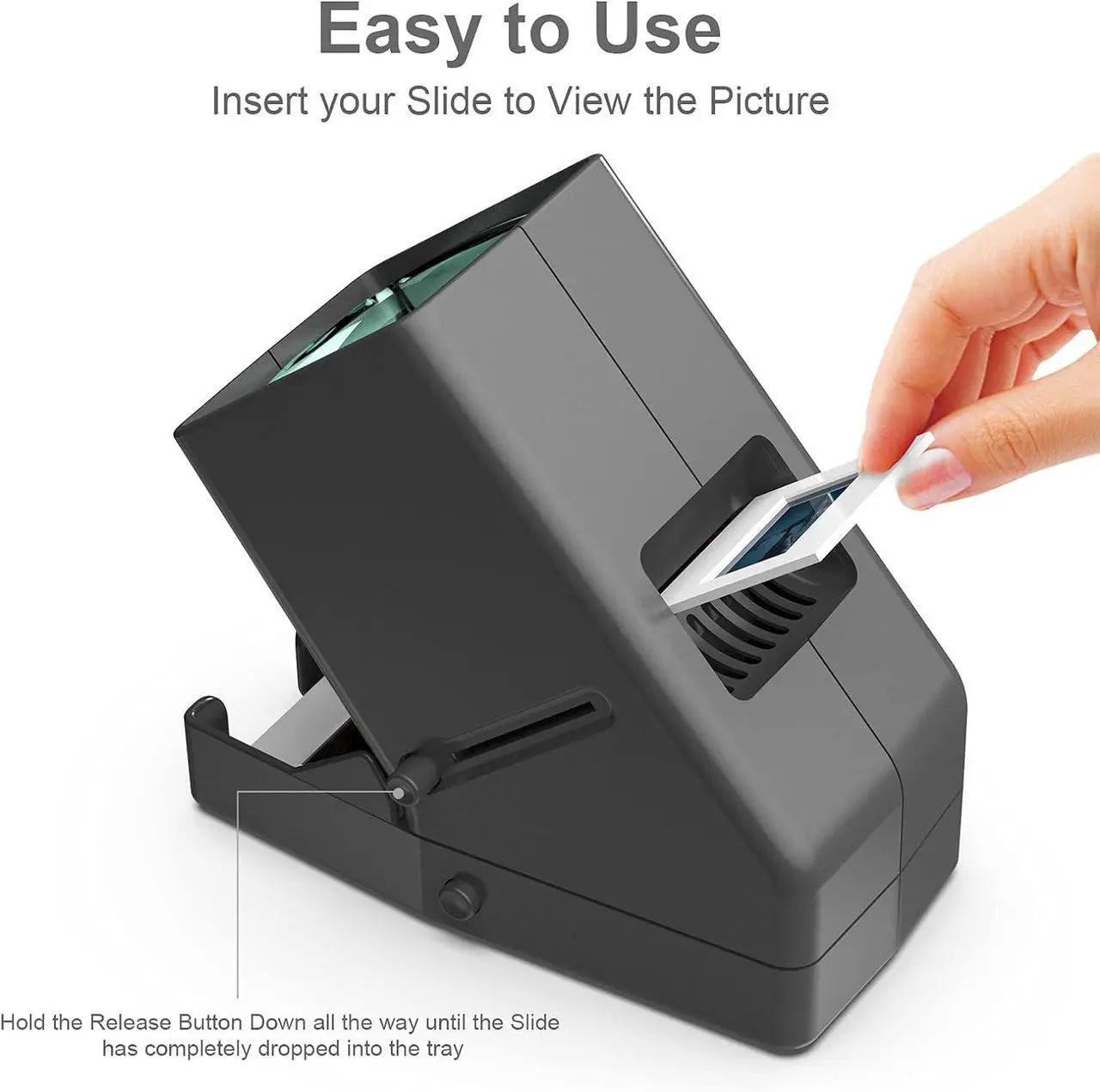Alt view image 4 of 5 - DigitConvert 35mm Slide Viewer, 3X Magnification, USB Powered/Battery Operation-for 35mm Slides & Positive Film Negatives (4AA Batteries Included)