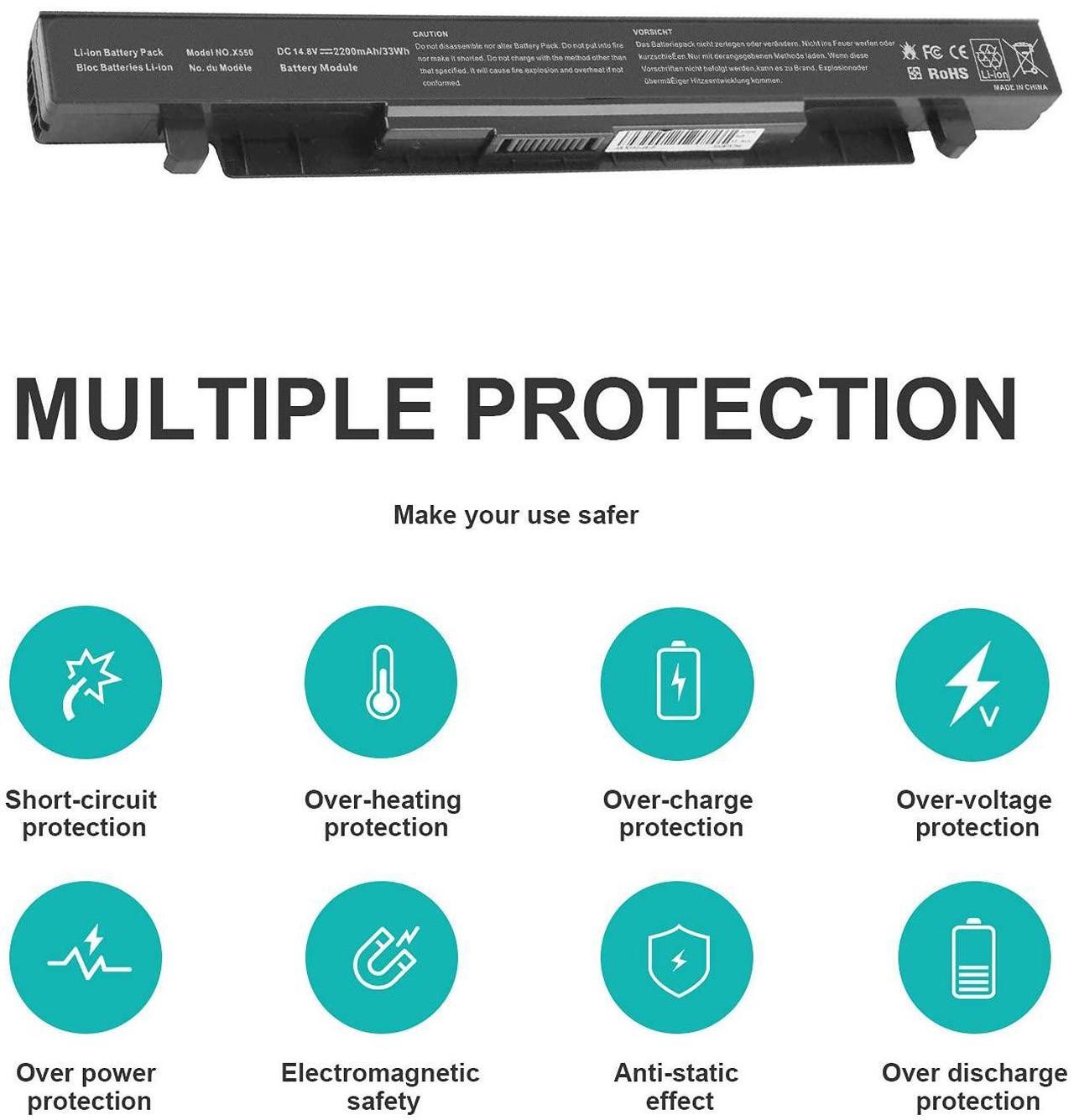 Alt view image 3 of 5 - Fancy Buying A41-X550A Laptop Battery for ASUS X550 A41-X550 A450 P550 F550 K550 A550 F552 K450 P450 P550 R409 R510 X452 R510 X450 X550V A450C X550C X550A X550B X550D Y481C Y581C