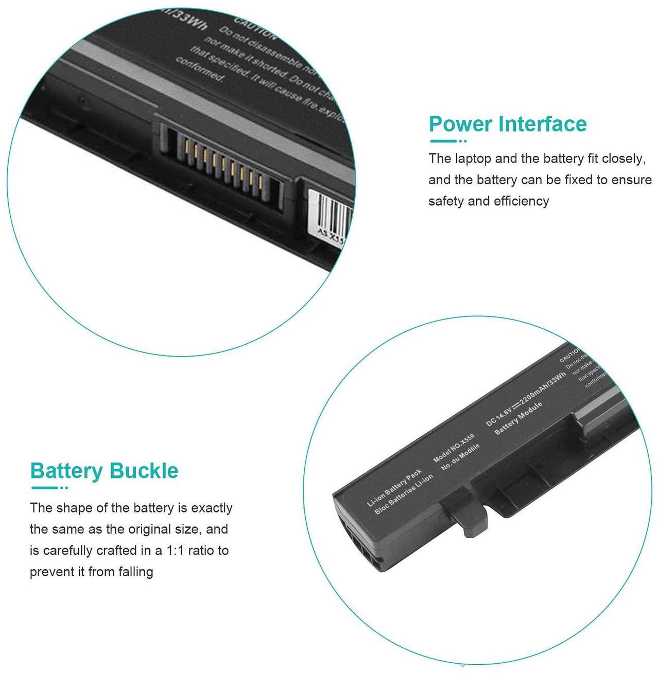 Alt view image 4 of 5 - Fancy Buying A41-X550A Laptop Battery for ASUS X550 A41-X550 A450 P550 F550 K550 A550 F552 K450 P450 P550 R409 R510 X452 R510 X450 X550V A450C X550C X550A X550B X550D Y481C Y581C