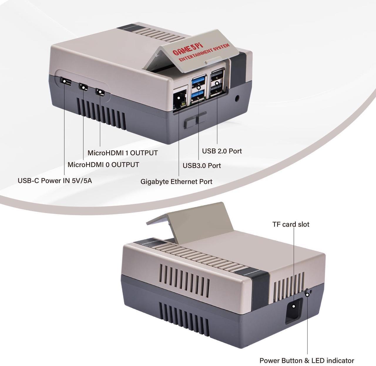 Alt view image 2 of 5 - GeeekPi Game5Pi Case with N08 PCIe to M.2 NVMe SSD PCIe Peripheral Board, and Armor Lite V5 Cooler for Raspberry Pi 5, Support M.2 2230/2242 SSD