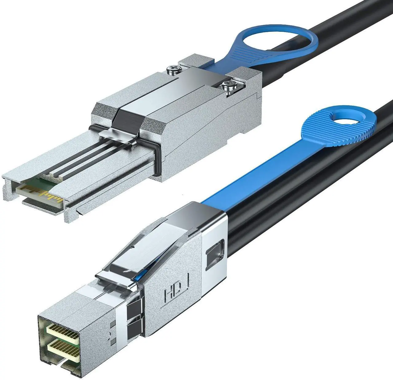 Main image of H!Fiber.com SFF-8644 to SFF-8088 Cable, 6Gbps External HD Mini SAS Hybrid Cable, 2-Meter(6.6ft), 100 Ohms, Attached SCSI for Raid Systems, DataCenter, Servers, Workstations and Desktops