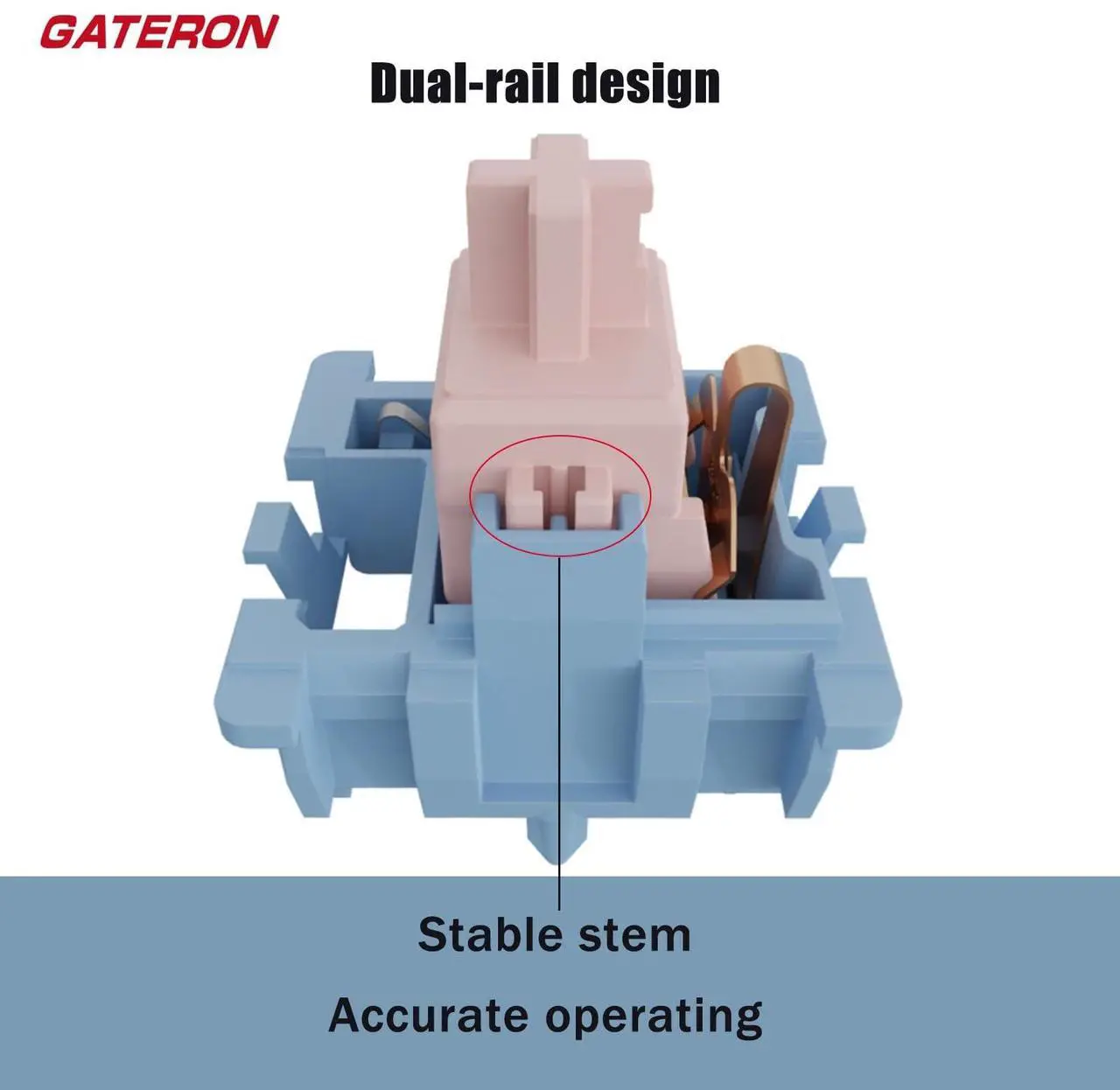 Alt view image 3 of 5 - GATERON Melodic Switches for MX Mechanical Keyboard, 5-pin 60gf Clicky/Pre-lubed/Stable stem/Crisp Sound/Accurate triggering Switches(Melodic,36Pcs)
