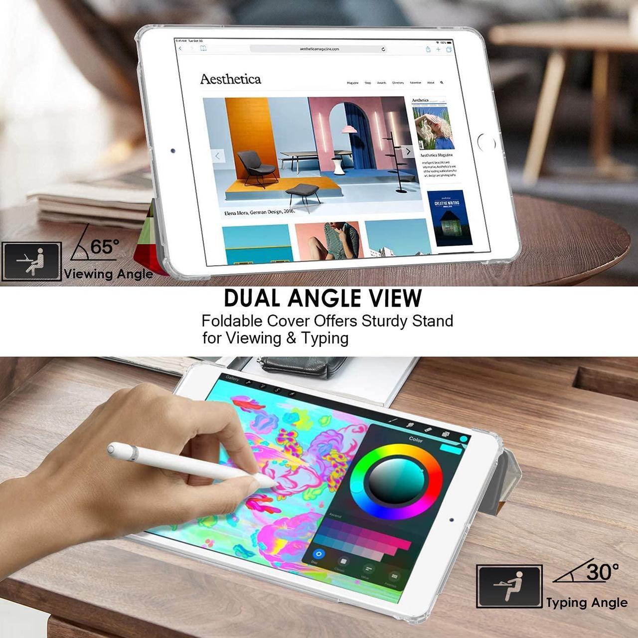 Alt view image 4 of 5 - DuraSafe Cases for iPad 9.7 Inch 4 3 2 Generation [iPad 4th 3rd 2nd Old Model ] A1458 A1416 A1395 A1458 A1416 A1395 MC705LL/A MD328LL/A Printed Cover with Clear Transparent Back Shell - Color Grid