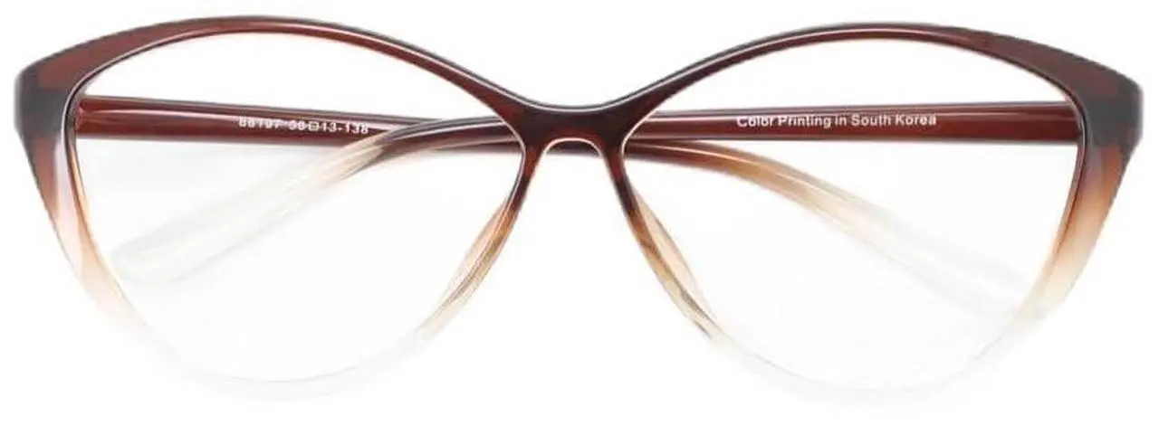 Main image of GLASAOTO Oversized Cateye Blue Light Blocking Glasses for Woman Computer Reading Eyeglasses Frames UV Magnification 2.75 Brown