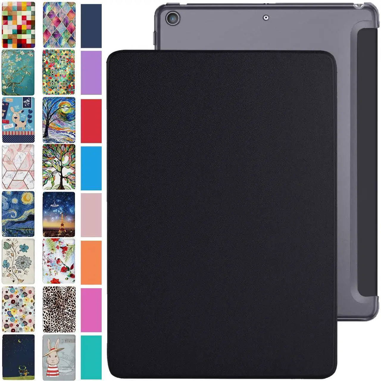 Main image of DuraSafe Cases for iPad PRO 12.9 Inch 3rd [ Pro 12.9 3 Generation 2018 ] A1876 A2014 MTHN2LL/A MTHU2LL/A MTEL2LL/A MTEM2LL/A Trifold PC Lightweight Smart PU Leather Protective Hard Back Cover - Black