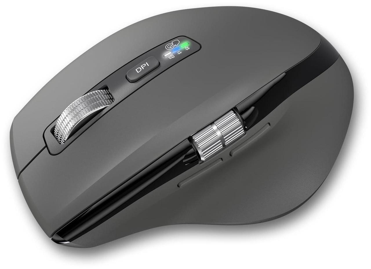 Main image of INFINMIND Wireless Bluetooth Side Scroll Mouse with Multi-Device, Ergonomic Computer Mice with Smart Flying Scroll, Quiet Click for Computer, Laptop, iPad, Tablet, MacBook (Grey)