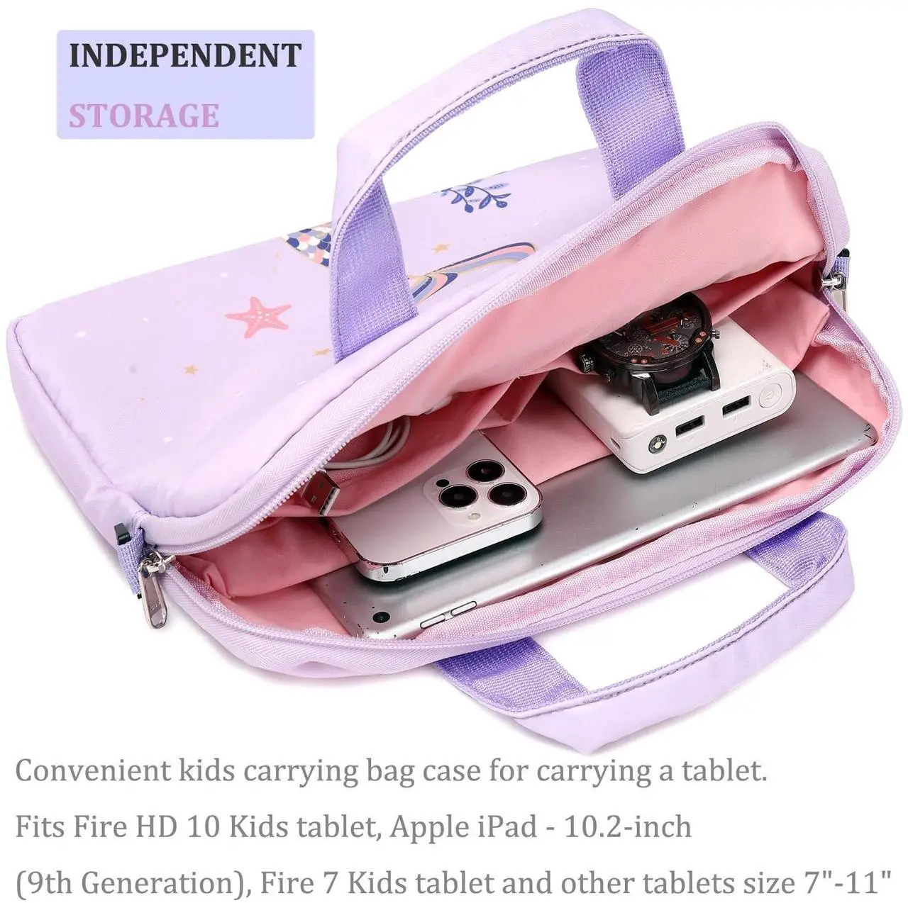 Alt view image 2 of 5 - JIANYA Kids Tablet Carrying Case, iPad Bag for Kids with Shoulder Strap, 10-12.5 Inch Tablet Bags