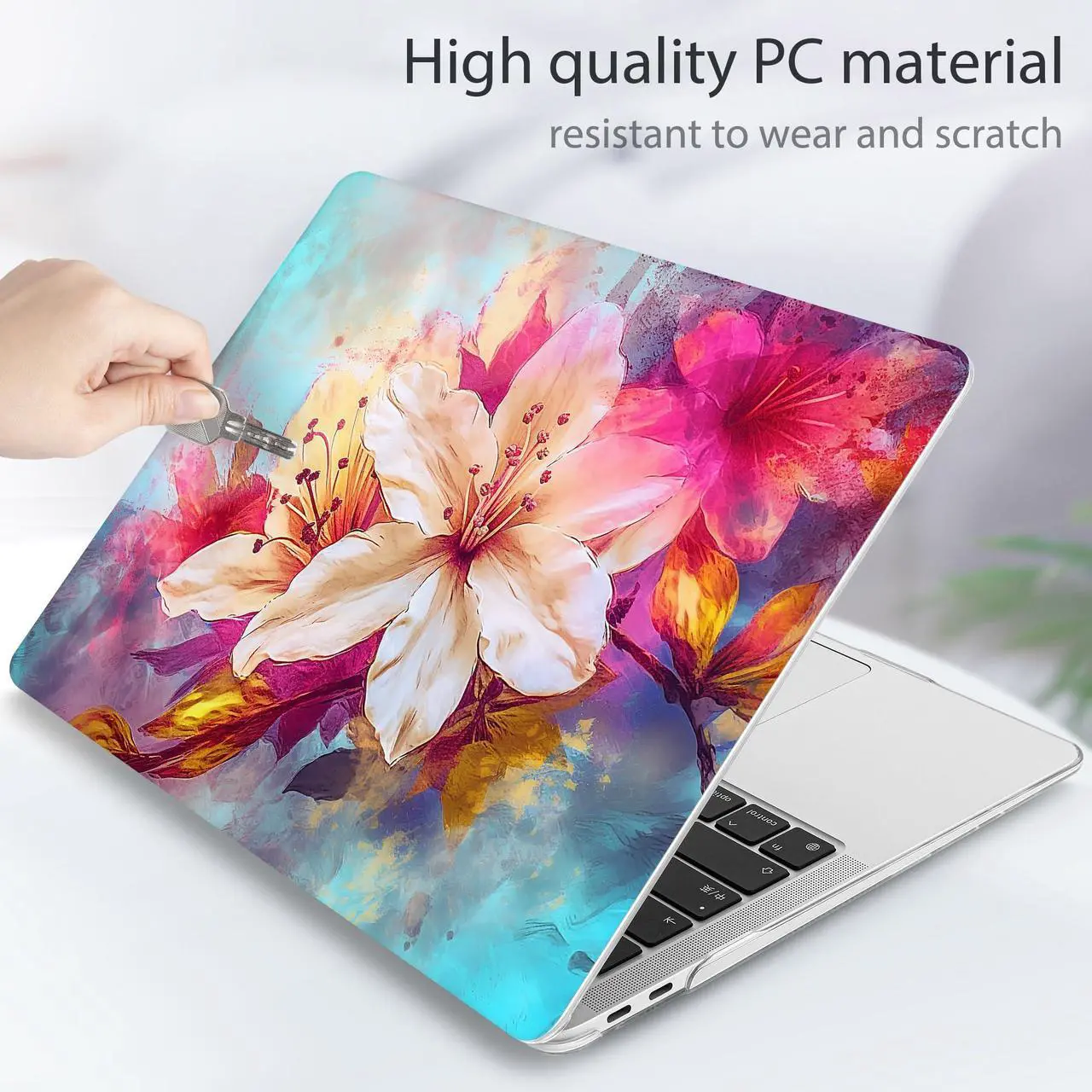 Alt view image 4 of 5 - May Chen Compatible with MacBook Air 13 inch Case 2022 2021, 2020-2018 Release Model: M1 A2337 A2179 A1932, Plastic Hard Shell Case Cover for Mabook Air 13 inch with Retina Dispaly, Watercolor Floral