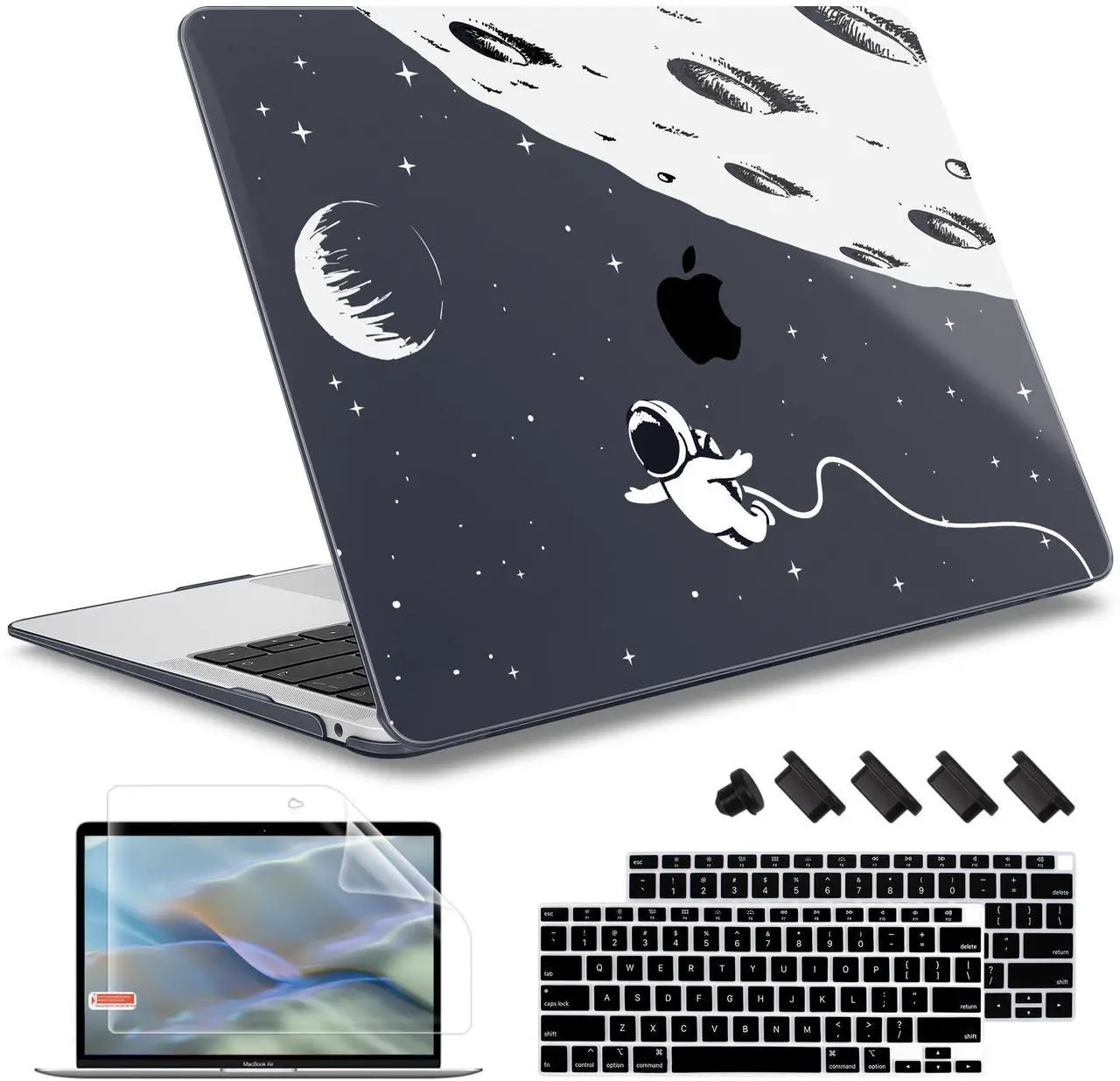 Main image of May Chen Compatible with New MacBook Air 13 inch Case 2021, 2020 2019 2018 Release Model: M1 A2337 A2179 A1932, Plastic Hard Shell Case Cover for Mabook Air 13 with Retina Dispaly, Astronaut Flight