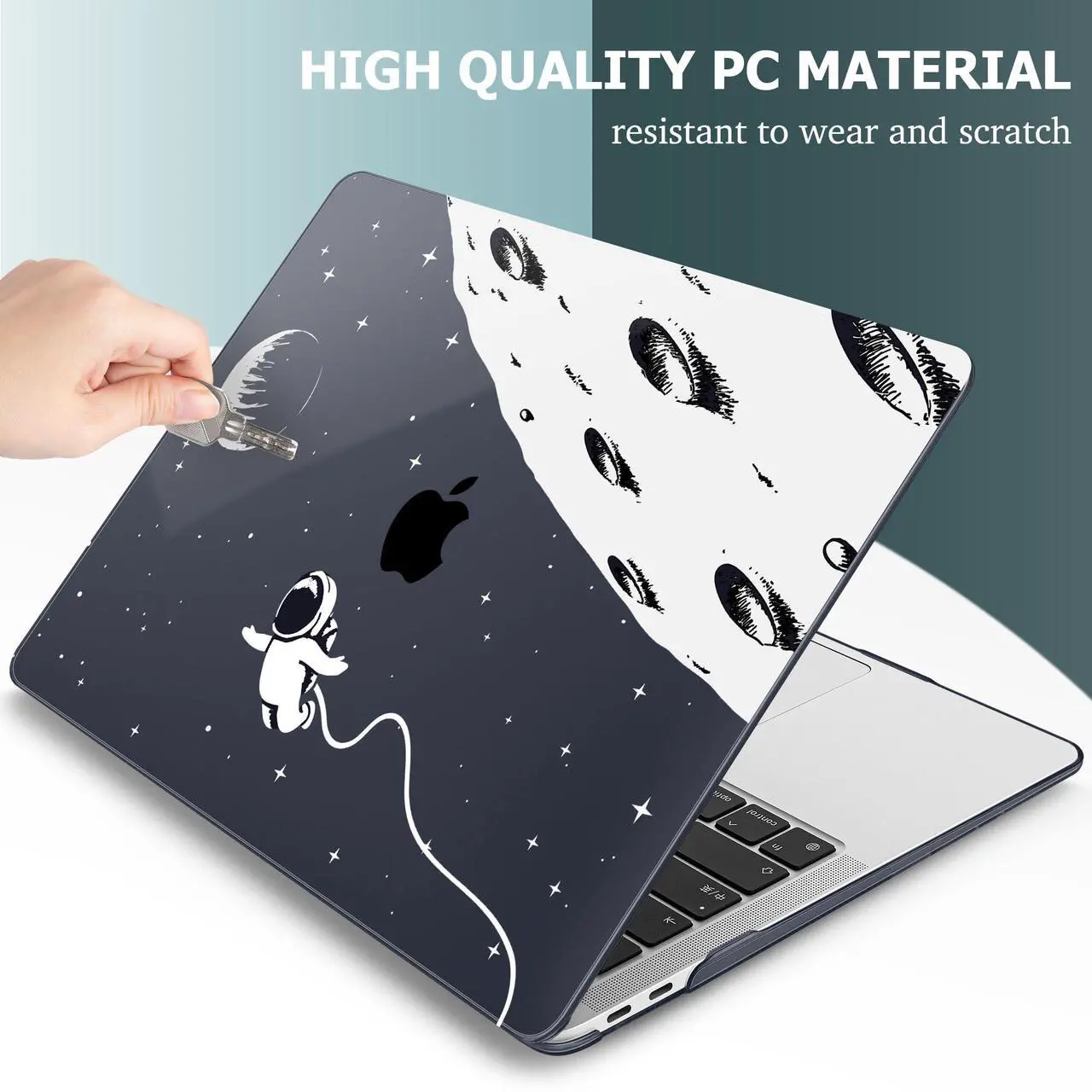 Alt view image 4 of 5 - May Chen Compatible with New MacBook Air 13 inch Case 2021, 2020 2019 2018 Release Model: M1 A2337 A2179 A1932, Plastic Hard Shell Case Cover for Mabook Air 13 with Retina Dispaly, Astronaut Flight