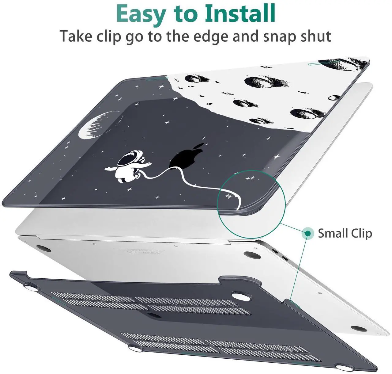 Alt view image 5 of 5 - May Chen Compatible with New MacBook Air 13 inch Case 2021, 2020 2019 2018 Release Model: M1 A2337 A2179 A1932, Plastic Hard Shell Case Cover for Mabook Air 13 with Retina Dispaly, Astronaut Flight