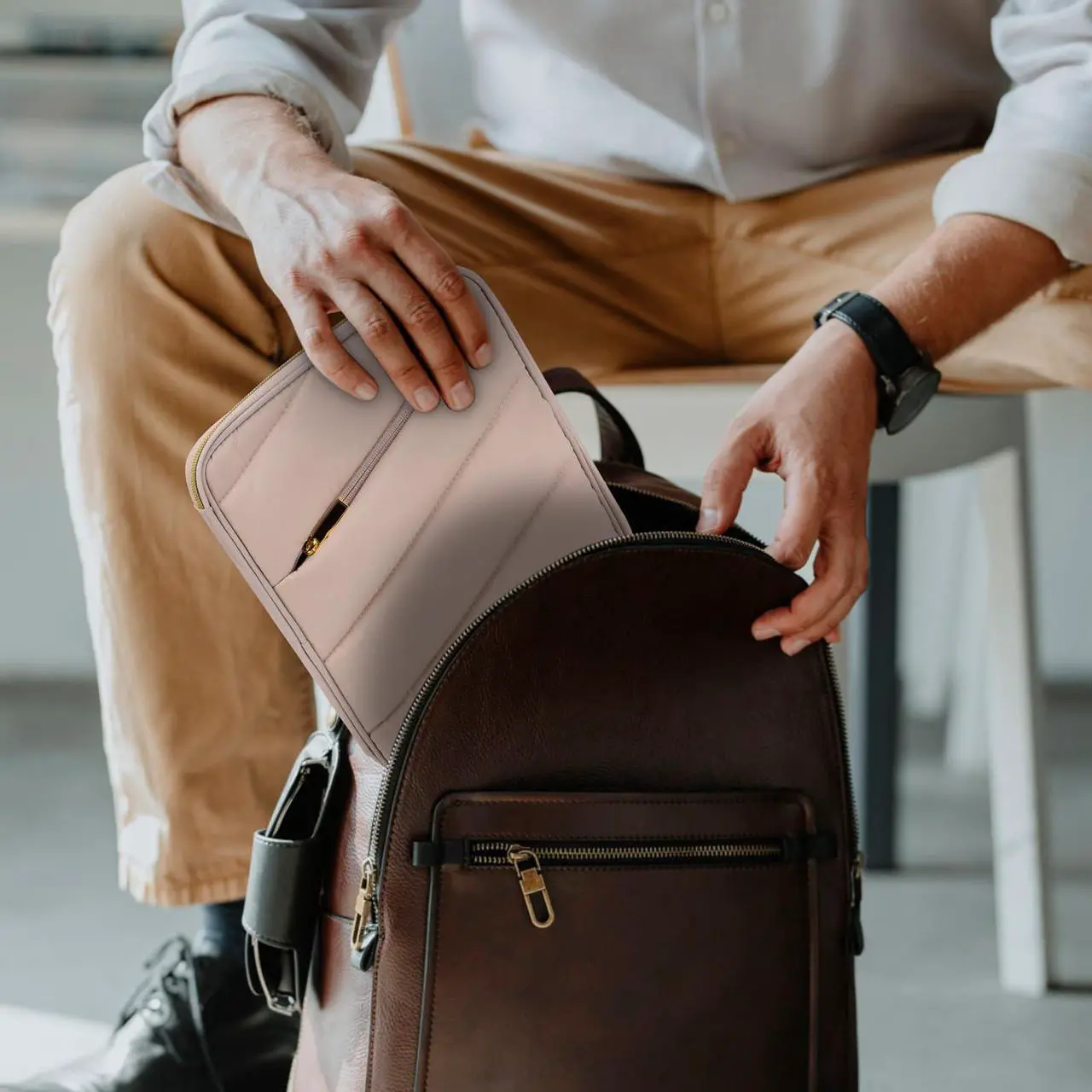 Alt view image 5 of 5 - Puffy iPad Sleeve Case 11 inch, Padded Tablet Bag for iPad Pro 11-in (M4), iPad 10.9 (10th Gen), iPad Air 11-in (M2), Galaxy Tab S9/S8 (Khaki-11)