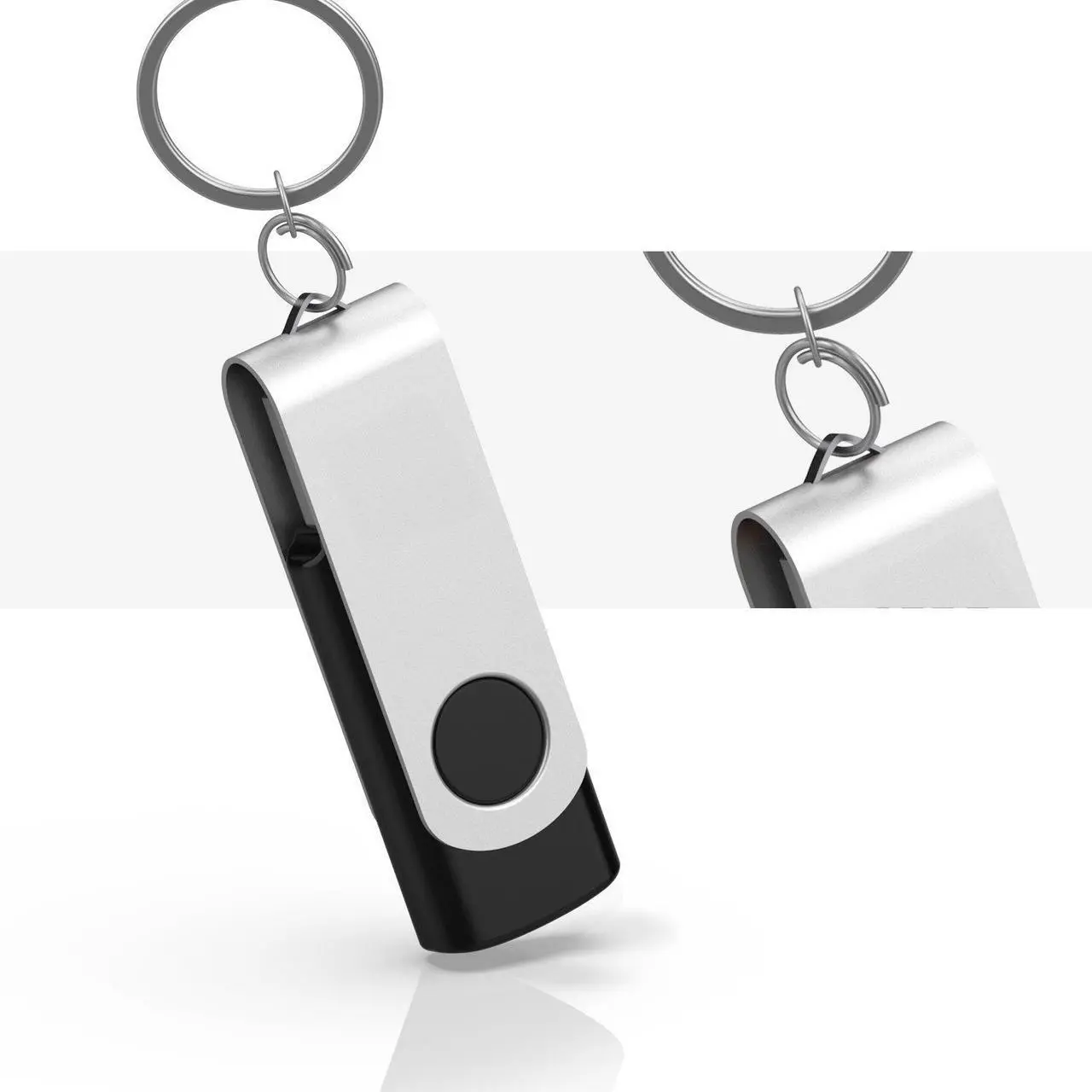 Alt view image 4 of 5 - MOSDART No Logo USB2.0 4GB Flash Drive, Swivel Design with LED Indicator, Keychain Loop, FAT32 Memory Stick for Data Storage, Black(Pack of 10)