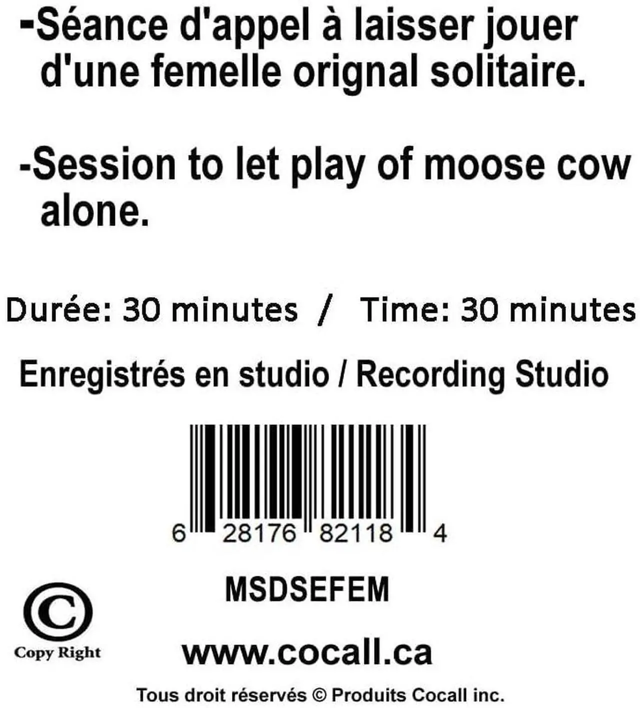 Alt view image 5 of 5 - COCALL Moose Sound Card - Call Session for Hunting (Cow Moose Alone, 30 Minutes) - Micro SD Card for Cocall 2X - Replicates Real Moose Interactions - Press Play and Let it Play