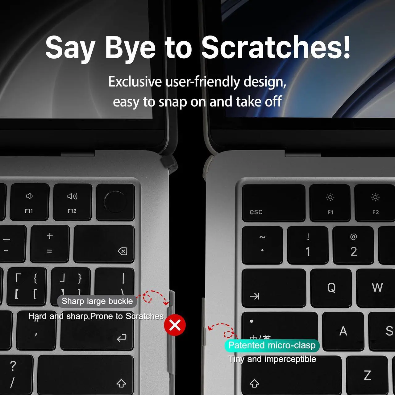 Alt view image 5 of 5 - Tuiklol for 2025 2024 2022 MacBook Air 13.6 inch Case M4 A3240 M3 A3113 M2 A2681,Protective Bracket Hard Shell Cover for M3 MacBook Air 13.6'' Liquid Retina Display with Touch ID, Gary
