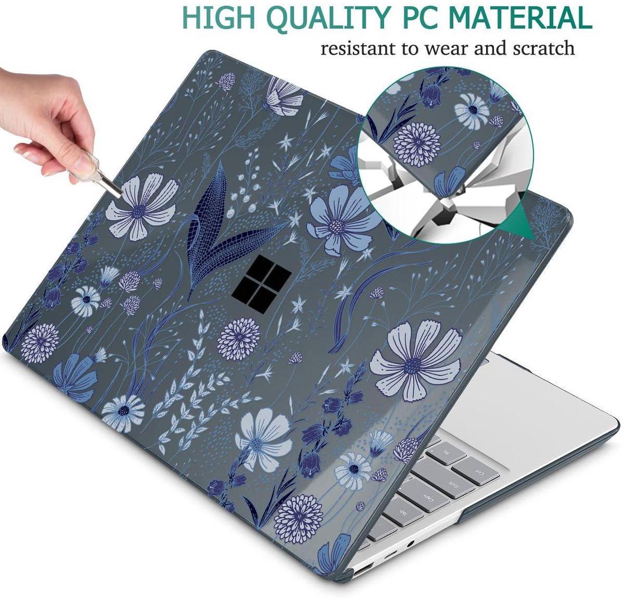 Alt view image 5 of 5 - Tuiklol Case for 15 Inch Microsoft Surface Laptop 5/4/3 2022-2020, Model 1979/1953/1872/1873 Hard Shell Cover, Keyboard Cover+Screen Protector+Dust Plugs,Blue Line Floral